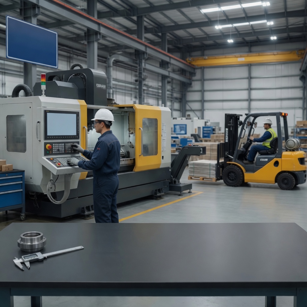 Veterans in machine shop training environment working with industrial equipment